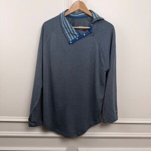 Jason Wu for EVA Air Mens Blue Grey Snap Collar Lounge Top Pullover Size M